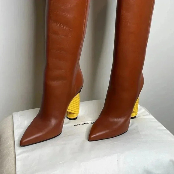 Balenciaga Camel Knee Length Boots - Picture 5 of 9